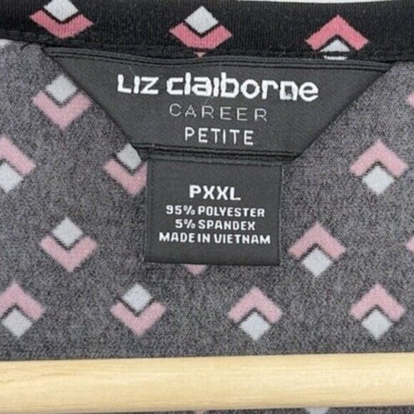 Liz Claiborne Liquid Knit Keyhole Front Blouse Petite XXL Boho Office Workwear - Picture 5 of 8